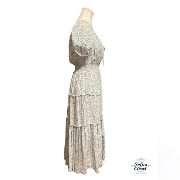 J. Crew Blue Puff Sleeve Midi Dress   BIN #6 - Picture 3 of 7